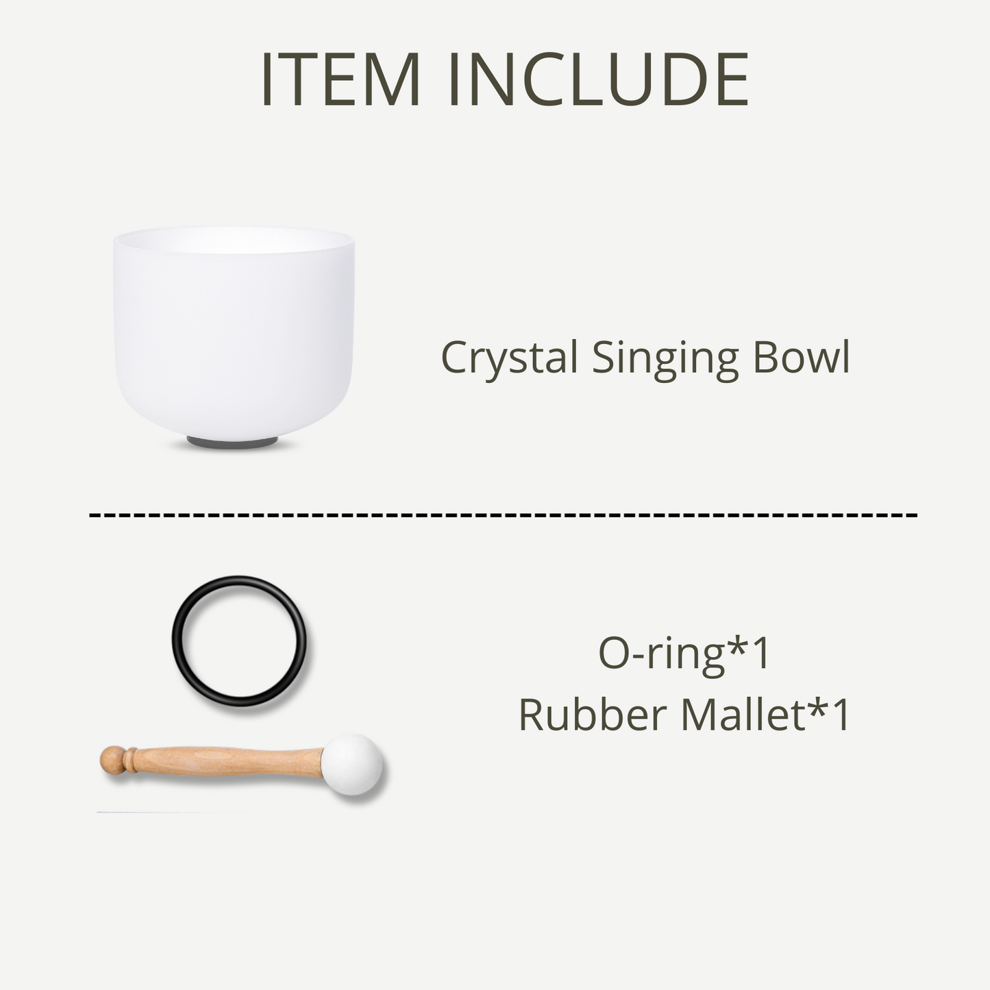 8 inch Crystal Singing Bowl White for Healing Mindfulness Meditation Yoga Sound Baths with Mallet