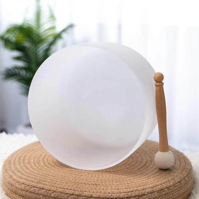 432hz 10 inch Quartz Crystal Singing Bowl Pure White E Note