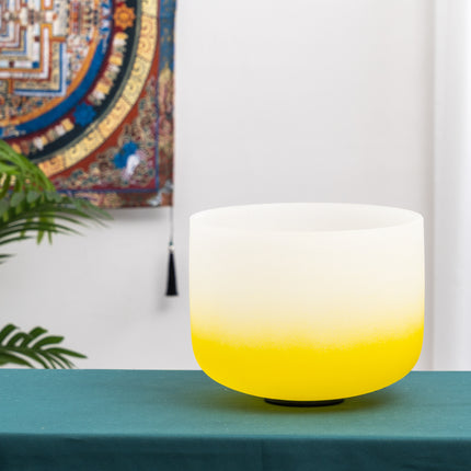 432hz 10 inch Quartz Crystal Singing Bowl Aria Gradient Design E Note
