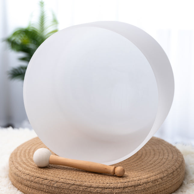 432hz 12 inch Quartz Crystal Singing Bowl Pure White C Note