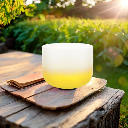 432hz 10 inch Quartz Crystal Singing Bowl Aria Gradient Design E Note