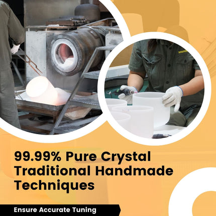 432hz 6.8.10inch Quartz Crystal Singing Bowl Pure White set of 3