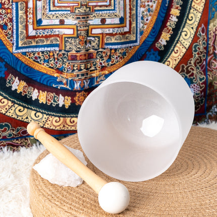 432hz 6 inch Quartz Crystal Singing Bowl Pure White C Note