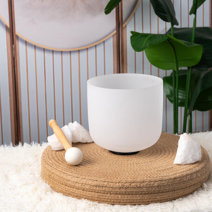 432hz 7 inch Quartz Crystal Singing Bowl Pure White G Note