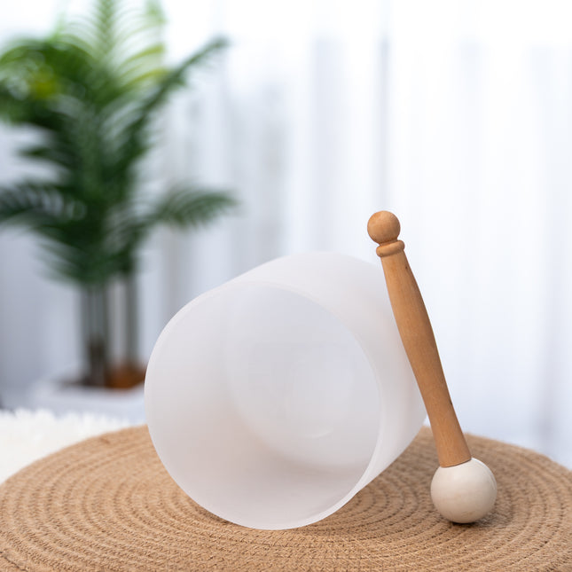 432hz 6 inch Quartz Crystal Singing Bowl Pure White B Note