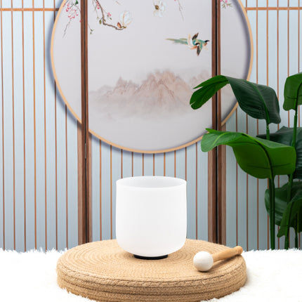 432hz 6 inch Quartz Crystal Singing Bowl Pure White C Note