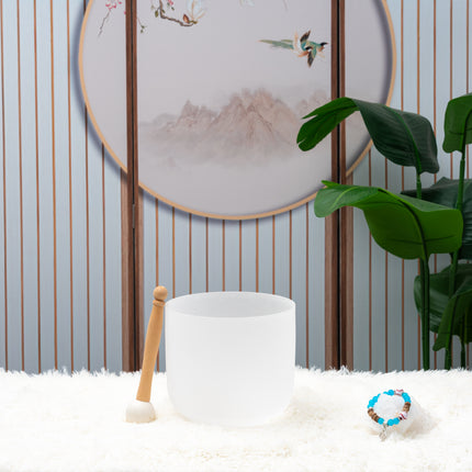 432hz 6 inch Quartz Crystal Singing Bowl Pure White C Note