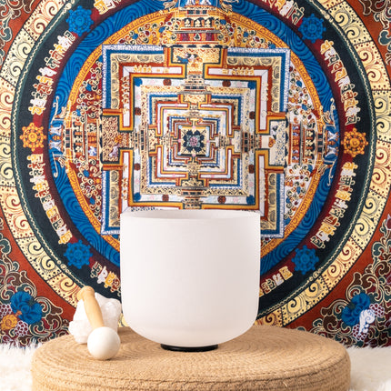 432hz 7 inch Quartz Crystal Singing Bowl Pure White G Note