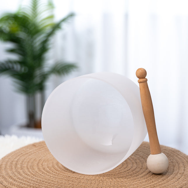 432hz 7 inch Quartz Crystal Singing Bowl Pure White G Note