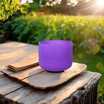 432hz 10 inch Quartz Crystal Singing Bowl Colored B Note with Carrying Case