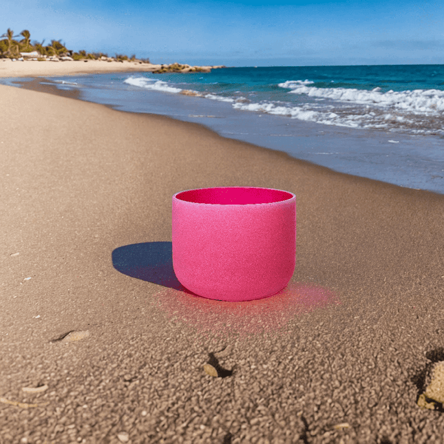 432hz 8 inch Quartz Crystal Singing Bowl Colored C Note with Carrying Case