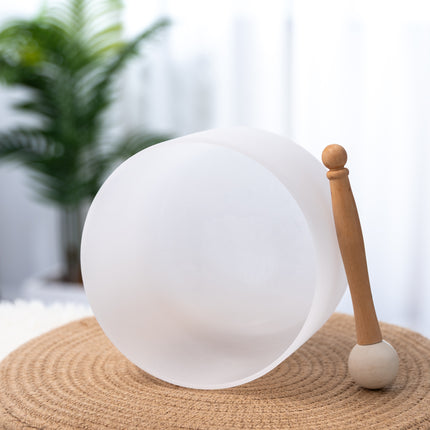 432hz 8 inch Quartz Crystal Singing Bowl Pure White G Note