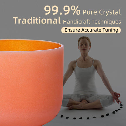 432hz 10 inch Quartz Crystal Singing Bowl Colored D Note with Carrying Case