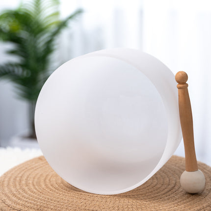 432hz 9 inch Quartz Crystal Singing Bowl Pure White F Note