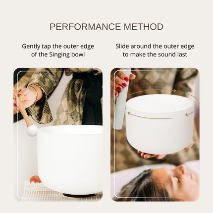 432hz Quartz Crystal Singing Bowl Chakra Symbol Design set of 7