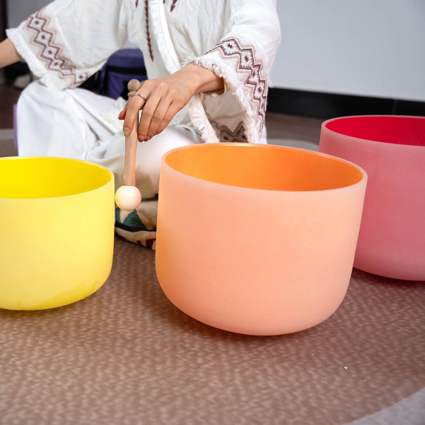 Crystal singing bowl set of 7 Color
