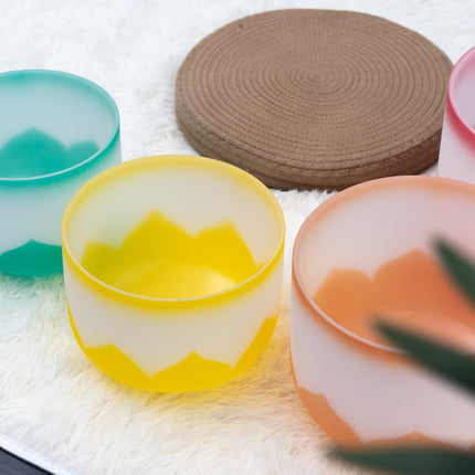 432hz Quartz Crystal Singing Bowl Lotus Design set of 7