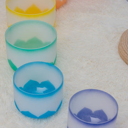 432hz Quartz Crystal Singing Bowl Lotus Design set of 7