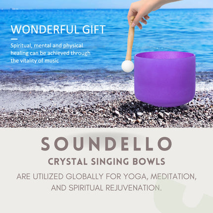 432hz 10 inch Quartz Crystal Singing Bowl Colored B Note with Carrying Case