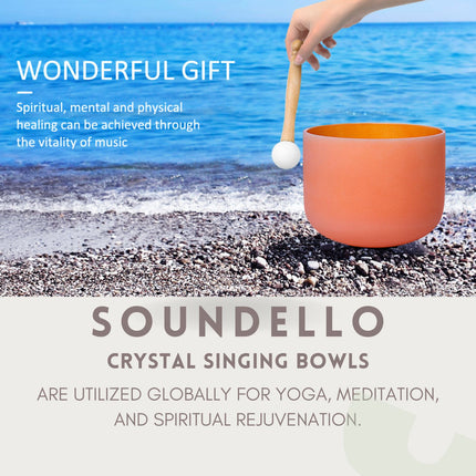 432hz 10 inch Quartz Crystal Singing Bowl Colored D Note with Carrying Case