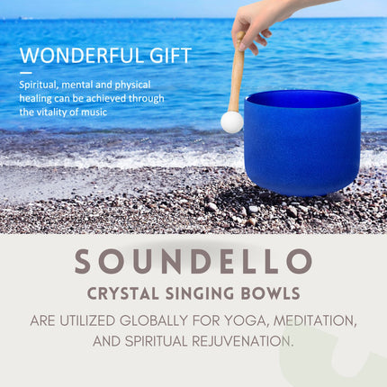 432hz 10 inch Quartz Crystal Singing Bowl Colored A Note with Carrying Case