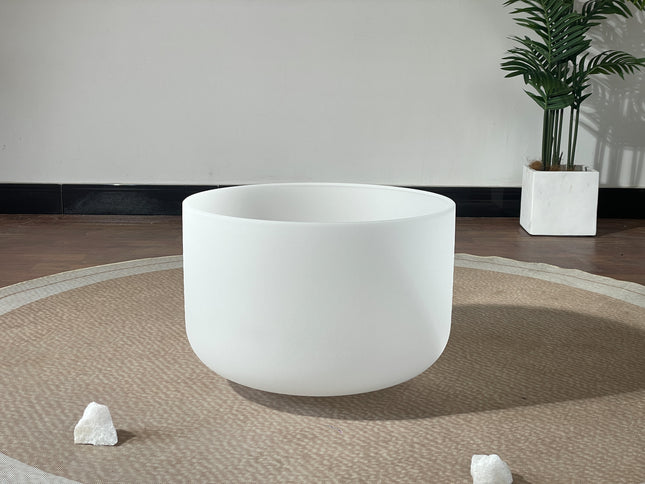 20 inch Quartz Crystal Singing Bowl Pure White