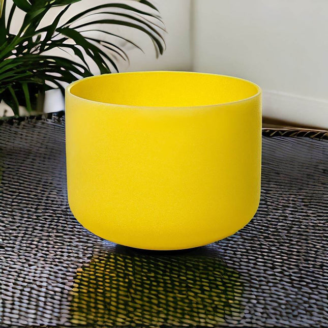 432hz 8 inch Quartz Crystal Singing Bowl Colored E Note with Carrying Case