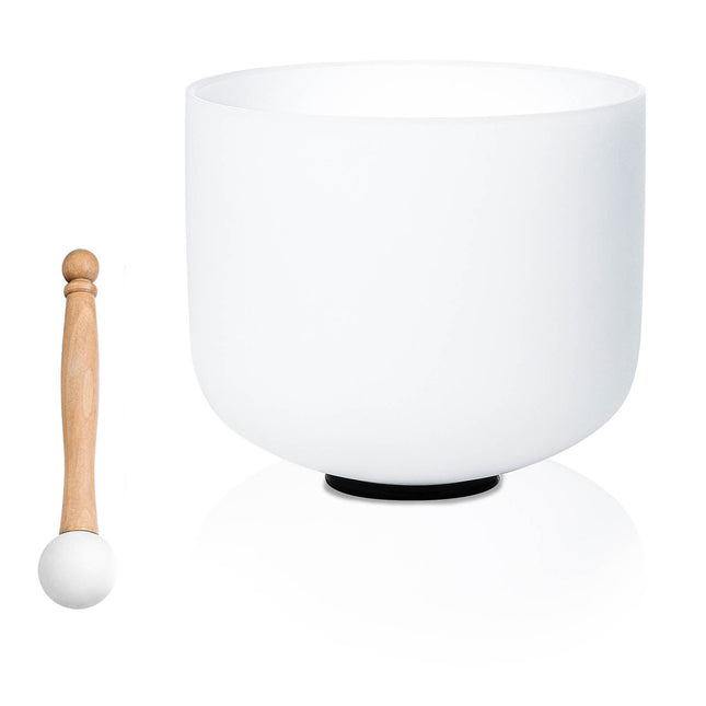 432hz 8 inch Quartz Crystal Singing Bowl Pure White E Note